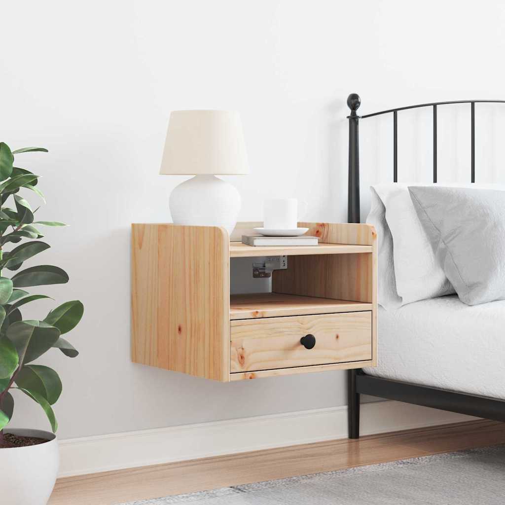Nachtkastje met lade Bruin 38 x 36 x 29,5 cm Massief grenenhout is nu te koop bij PeponiXL, paradijselijk wonen!