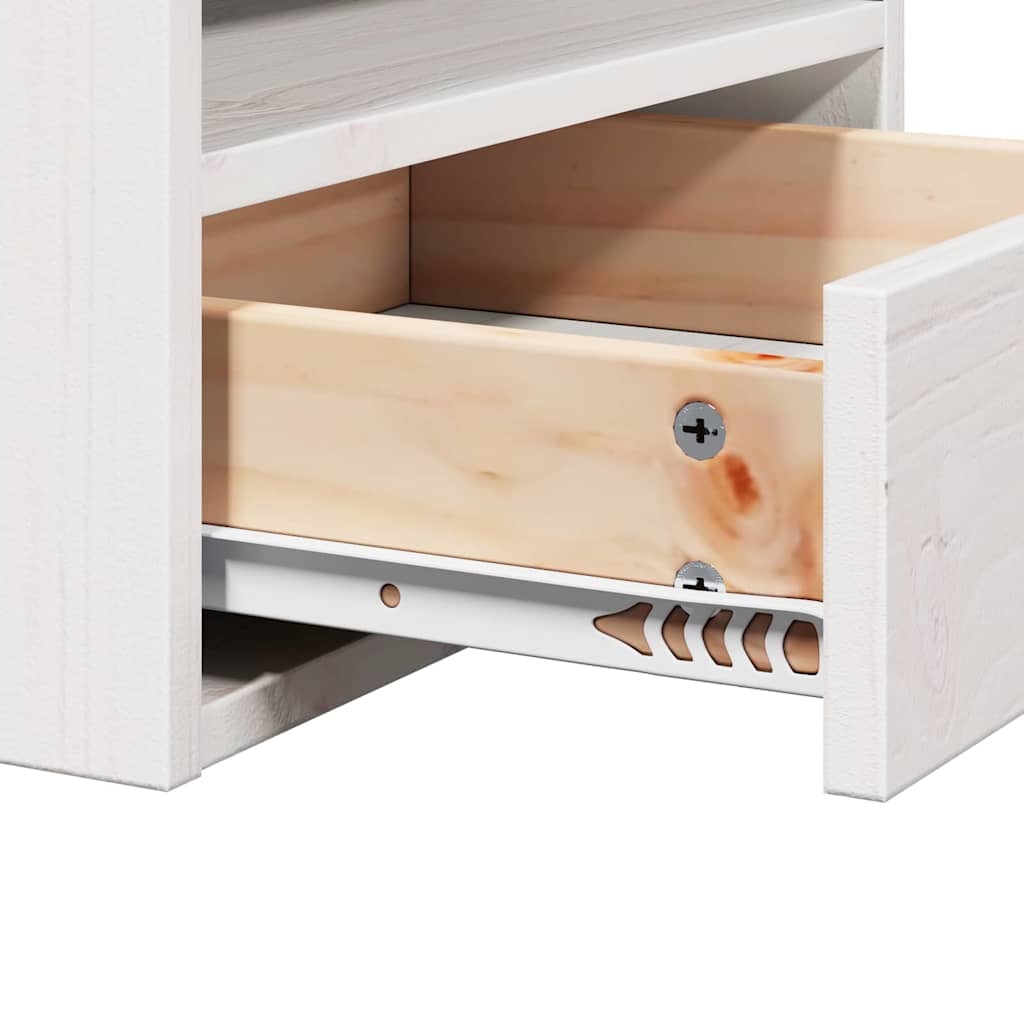 Nachtkastje 2 pcs Wit 38 x 36 x 29,5 cm Massief grenenhout is nu te koop bij PeponiXL, paradijselijk wonen!