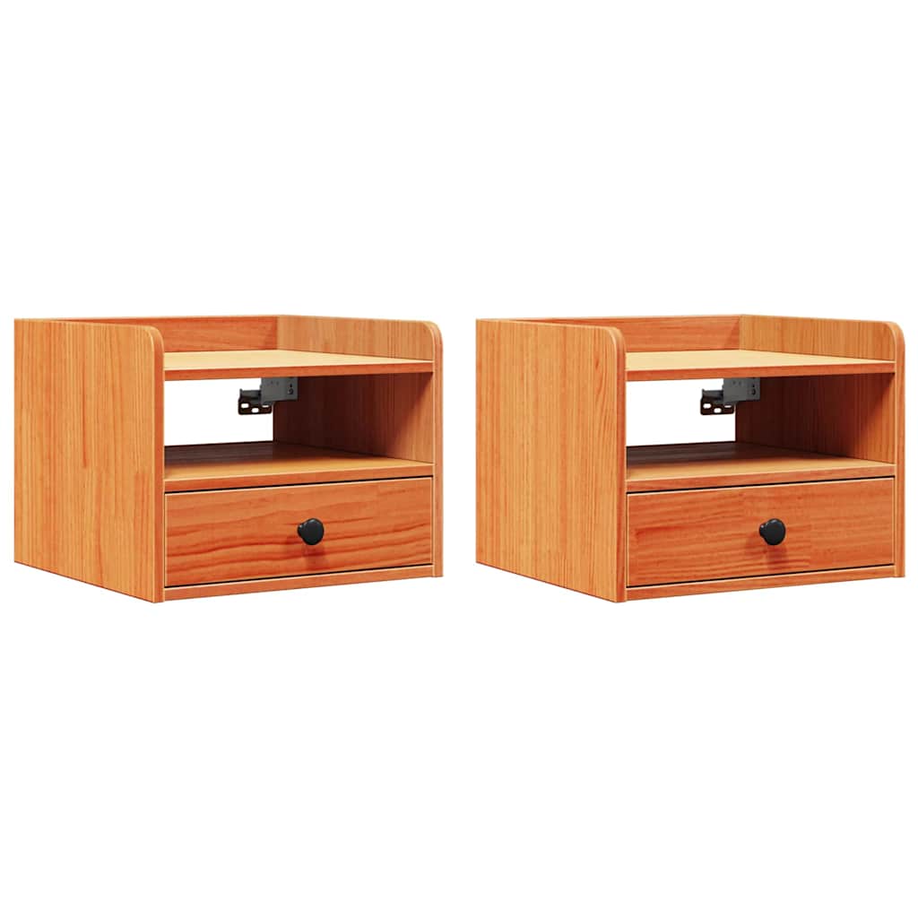 Nachtkastje 2 pcs Wasbruin 38 x 36 x 29,5 cm Massief grenenhout is nu te koop bij PeponiXL, paradijselijk wonen!