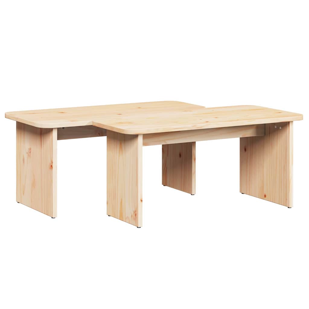 Salontafel 2 pcs Naturel Massief grenenhout is nu te koop bij PeponiXL, paradijselijk wonen!