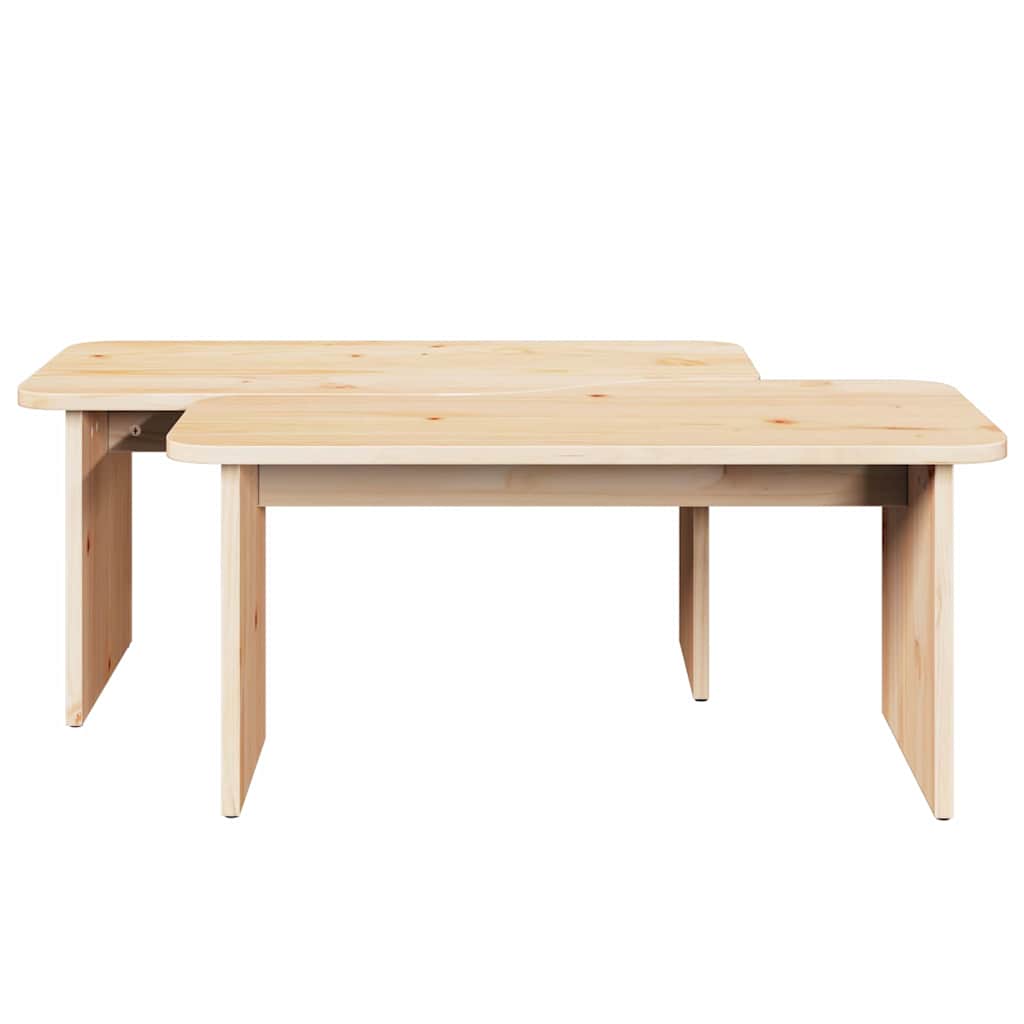 Salontafel 2 pcs Naturel Massief grenenhout is nu te koop bij PeponiXL, paradijselijk wonen!
