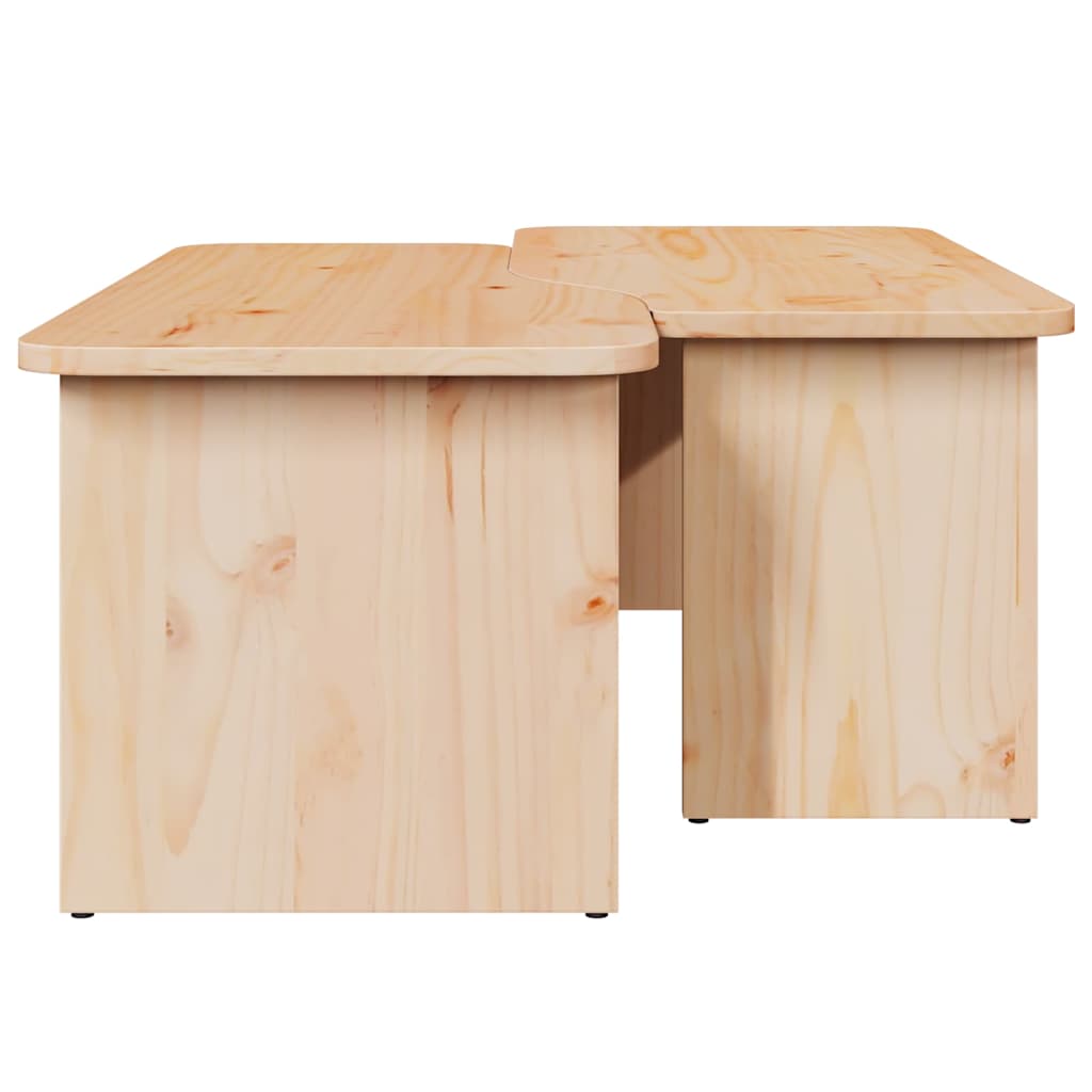 Salontafel 2 pcs Naturel Massief grenenhout is nu te koop bij PeponiXL, paradijselijk wonen!