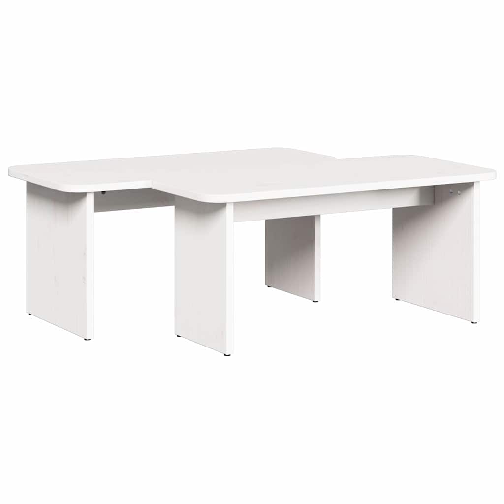 Salontafel 2 pcs Wit Massief grenenhout is nu te koop bij PeponiXL, paradijselijk wonen!