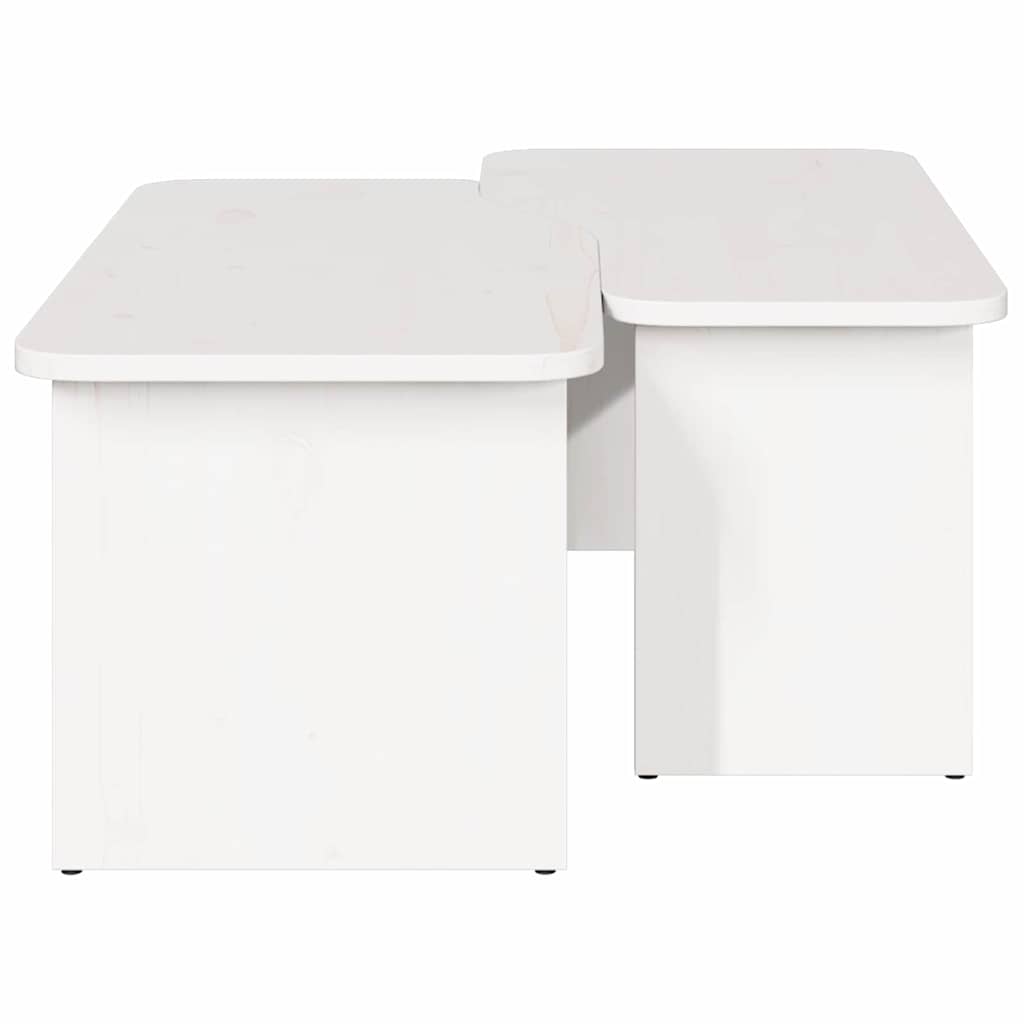 Salontafel 2 pcs Wit Massief grenenhout is nu te koop bij PeponiXL, paradijselijk wonen!