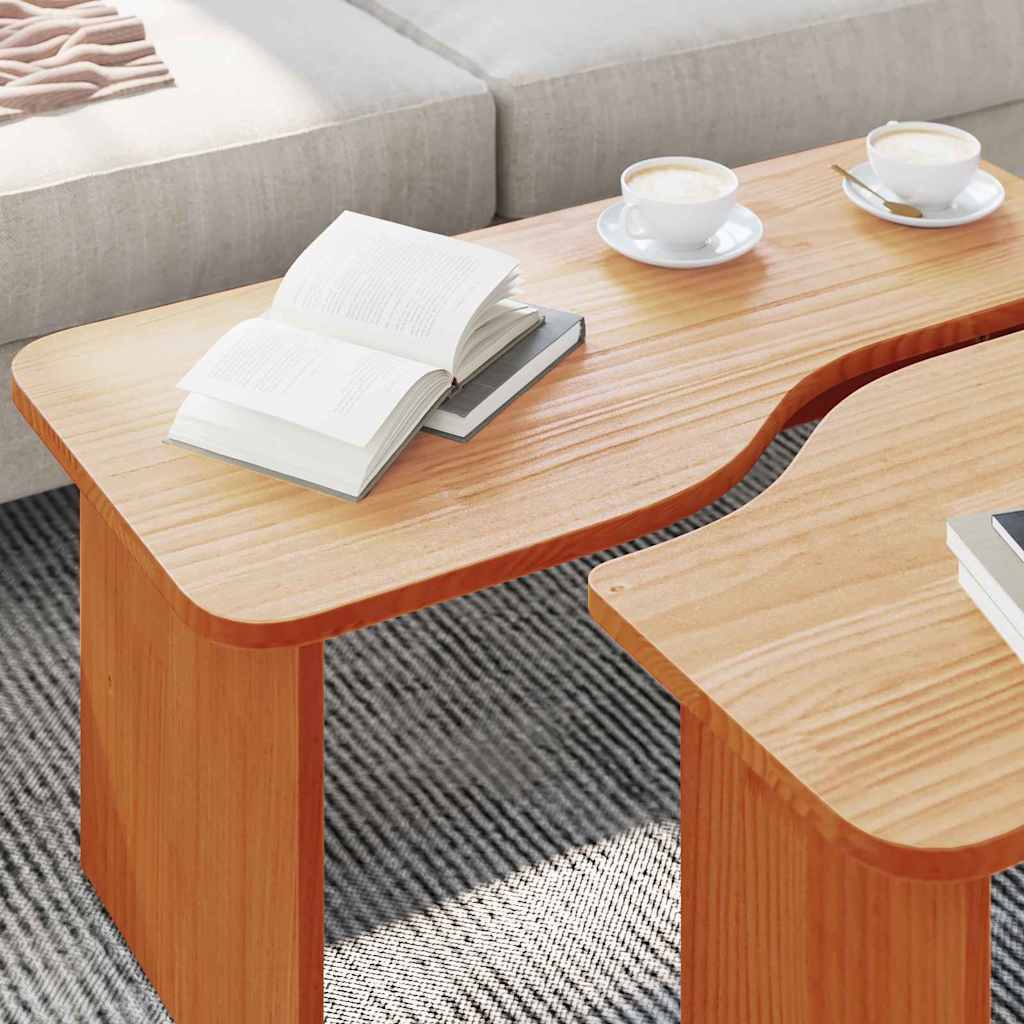 Salontafel 2 pcs Wasbruin Massief grenenhout is nu te koop bij PeponiXL, paradijselijk wonen!