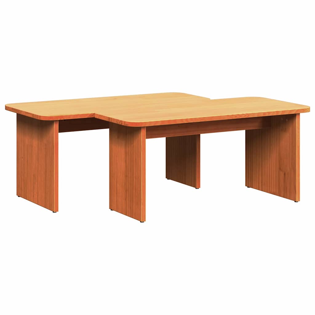 Salontafel 2 pcs Wasbruin Massief grenenhout is nu te koop bij PeponiXL, paradijselijk wonen!