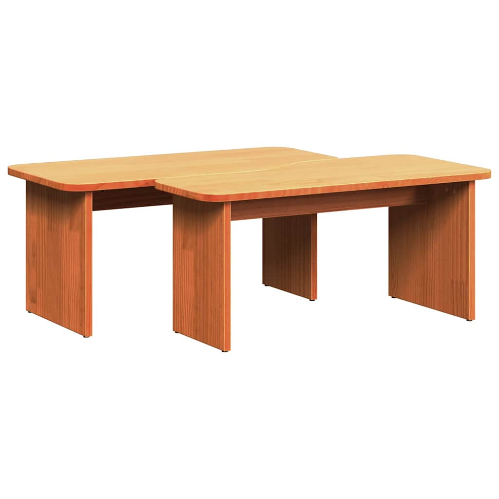 Salontafel 2 pcs Wasbruin Massief grenenhout is nu te koop bij PeponiXL, paradijselijk wonen!