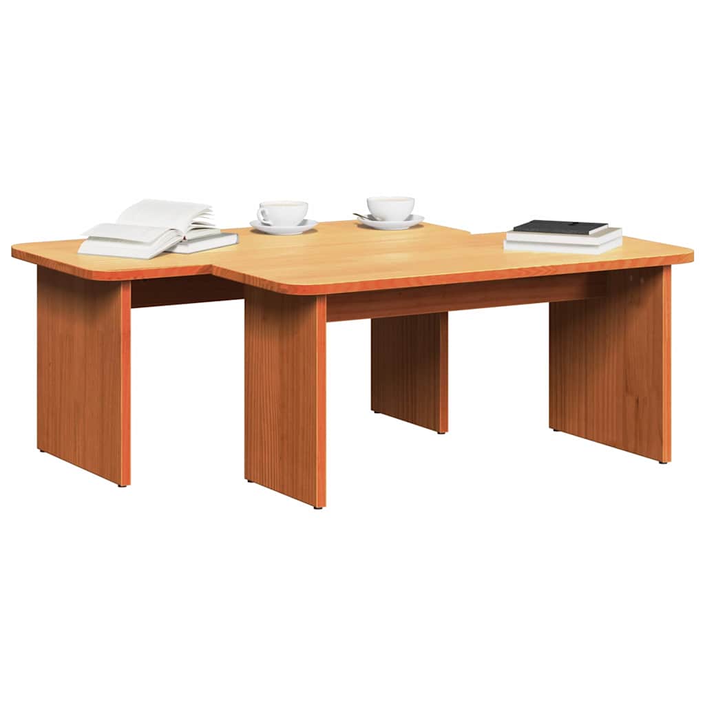 Salontafel 2 pcs Wasbruin Massief grenenhout is nu te koop bij PeponiXL, paradijselijk wonen!