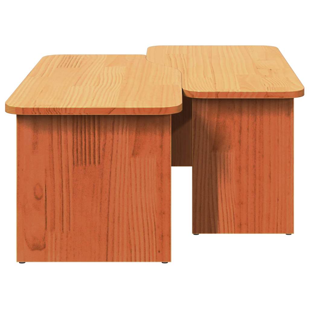 Salontafel 2 pcs Wasbruin Massief grenenhout is nu te koop bij PeponiXL, paradijselijk wonen!