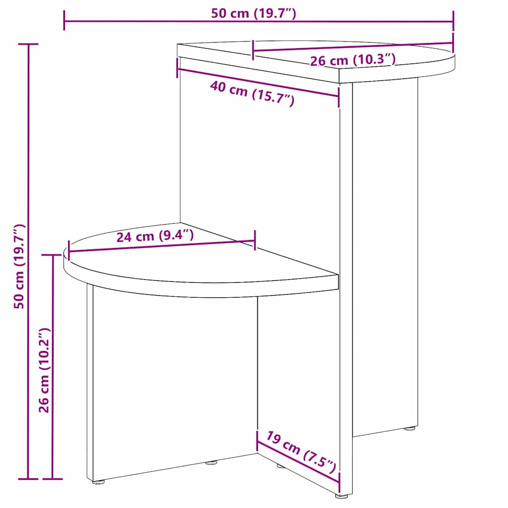 Salontafel Wasbruin 50 x 40 x 50 cm Massief grenenhout is nu te koop bij PeponiXL, paradijselijk wonen!