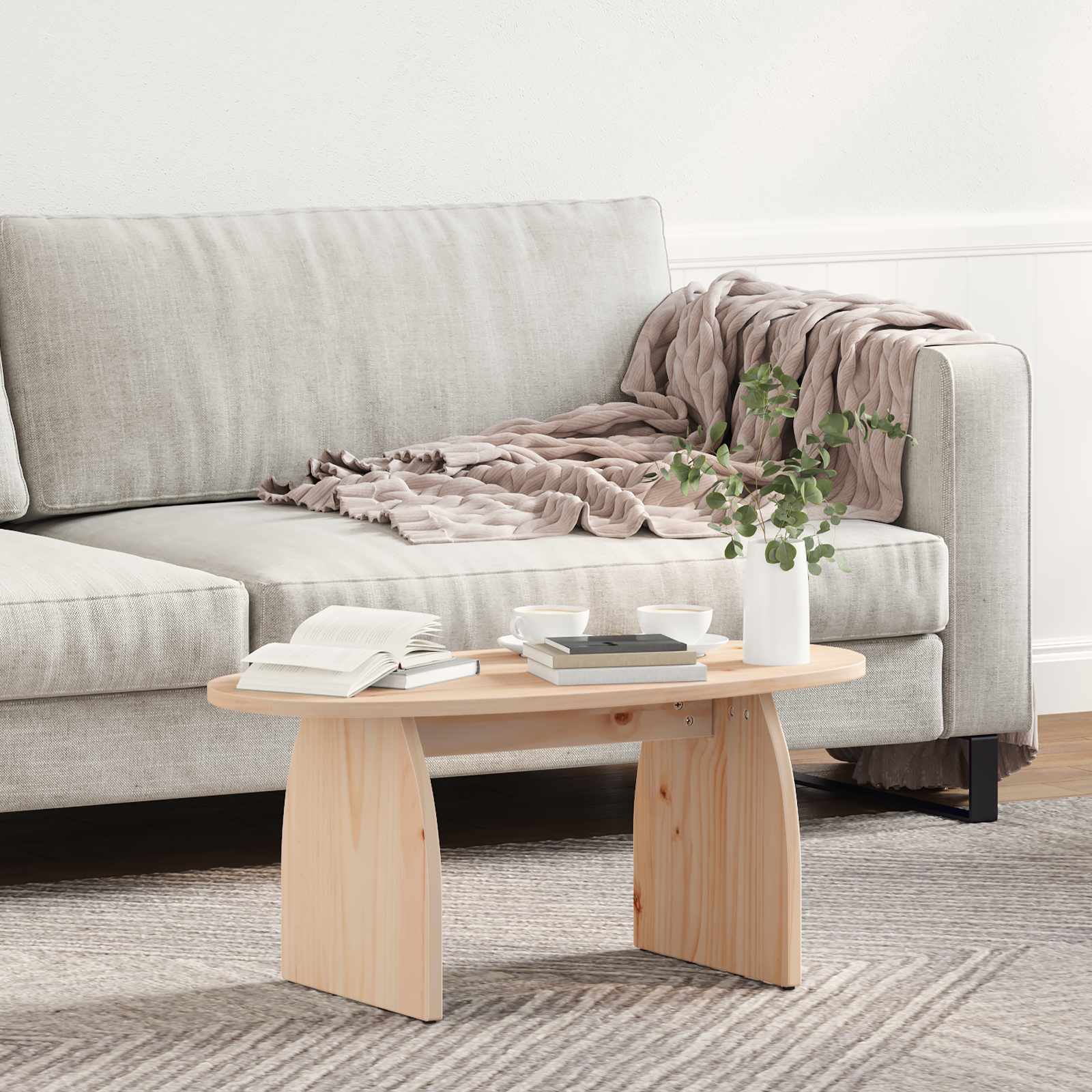 Salontafel Bruin 80 x 40 x 35 cm Massief grenenhout is nu te koop bij PeponiXL, paradijselijk wonen!