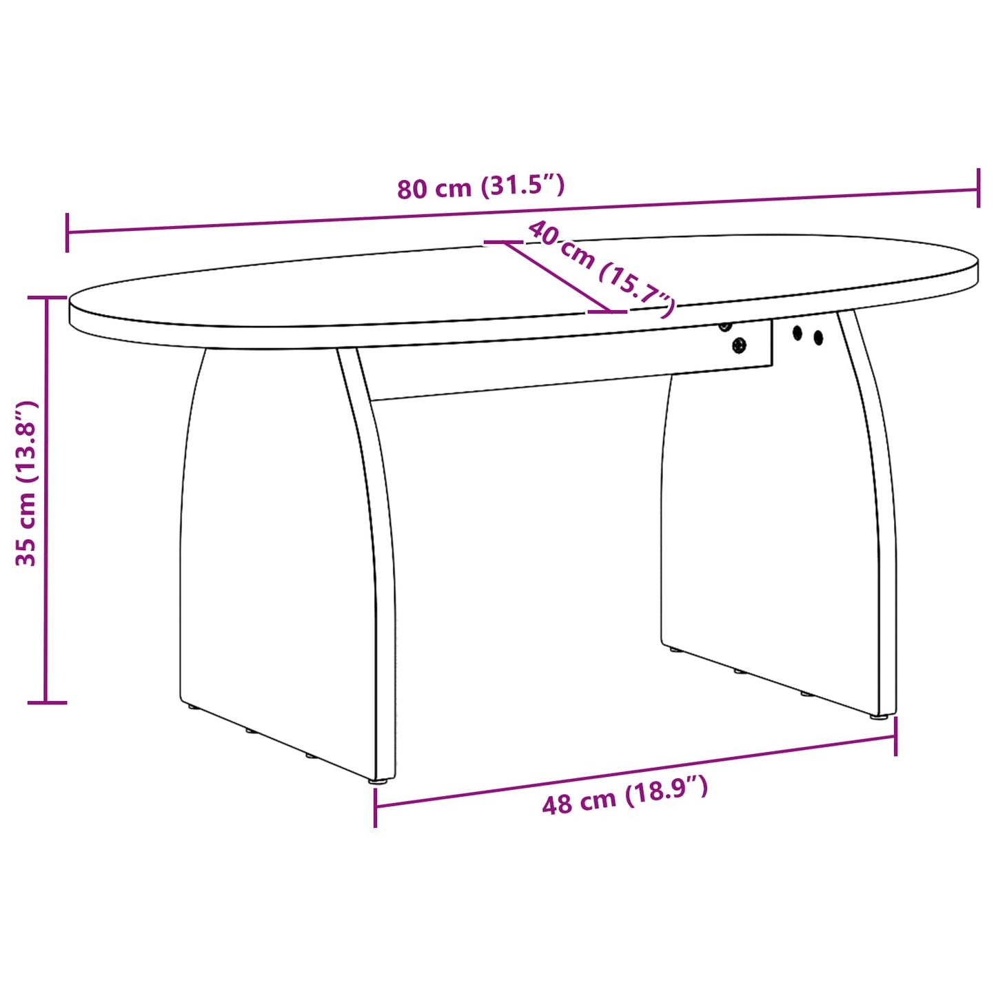 Salontafel Bruin 80 x 40 x 35 cm Massief grenenhout is nu te koop bij PeponiXL, paradijselijk wonen!