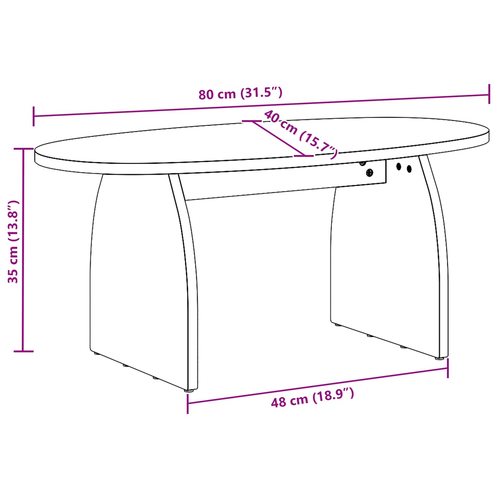 Salontafel Bruin 80 x 40 x 35 cm Massief grenenhout is nu te koop bij PeponiXL, paradijselijk wonen!