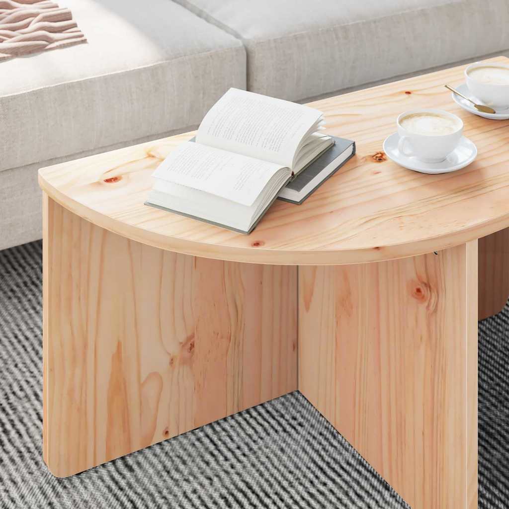 Salontafel 2 pcs Naturel Massief grenenhout is nu te koop bij PeponiXL, paradijselijk wonen!