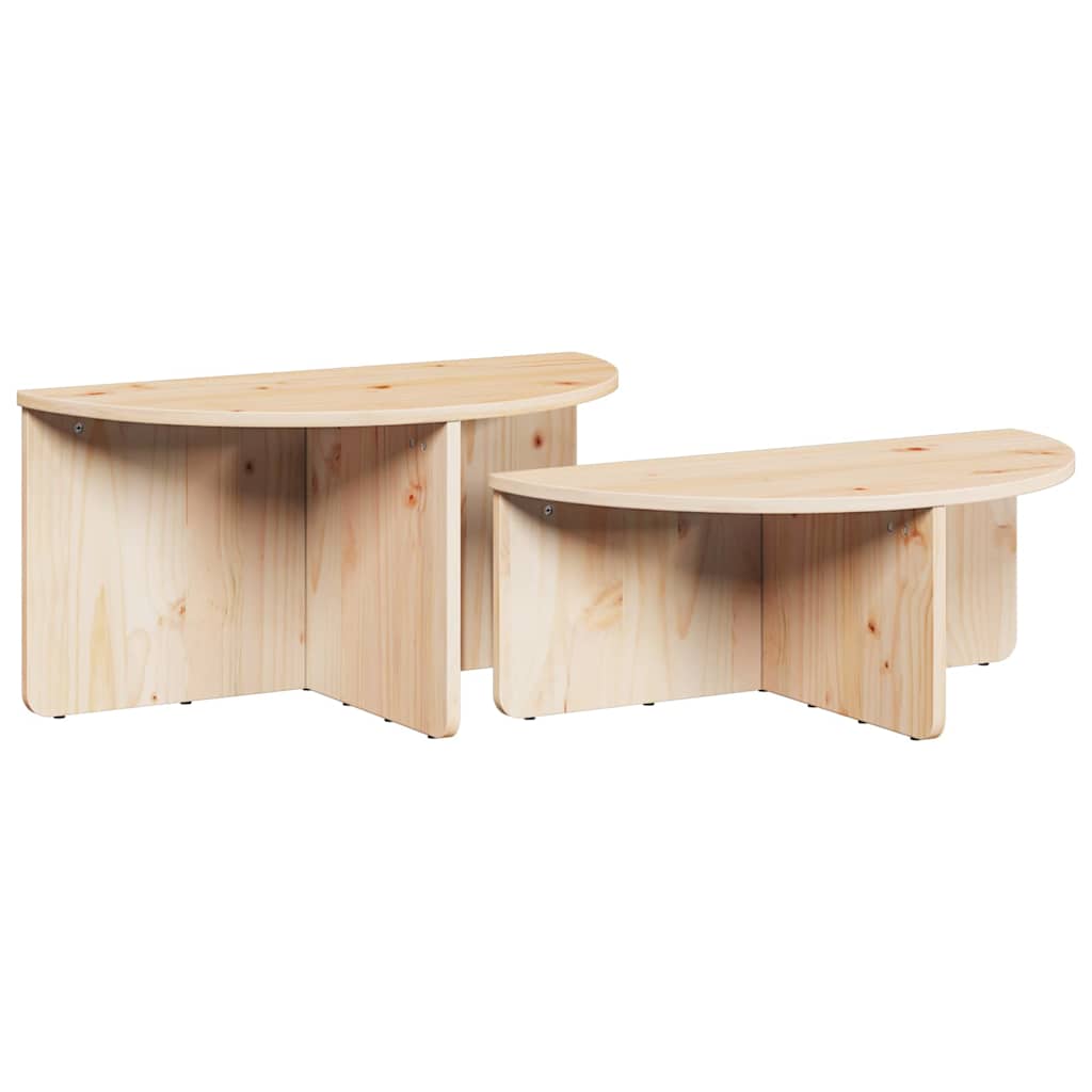 Salontafel 2 pcs Naturel Massief grenenhout is nu te koop bij PeponiXL, paradijselijk wonen!