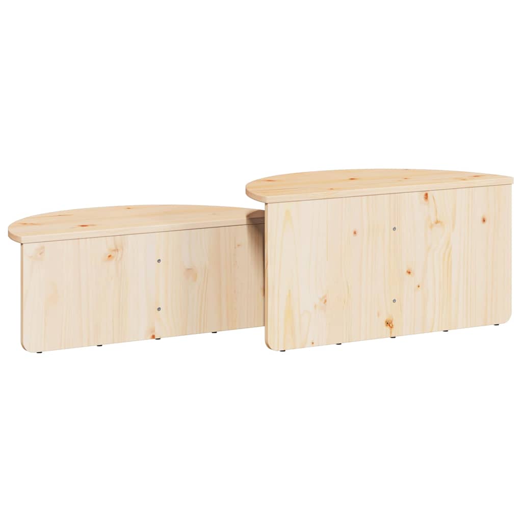 Salontafel 2 pcs Naturel Massief grenenhout is nu te koop bij PeponiXL, paradijselijk wonen!