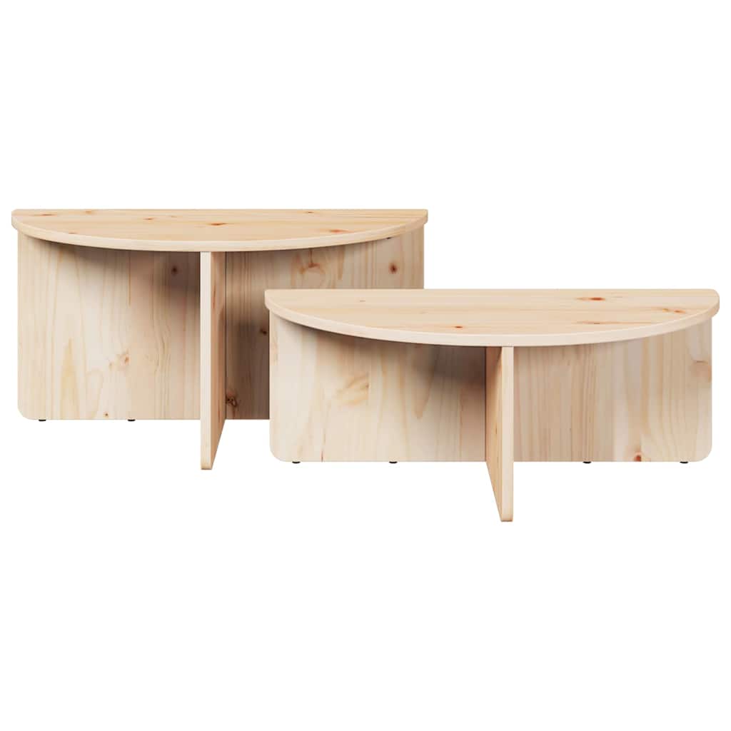 Salontafel 2 pcs Naturel Massief grenenhout is nu te koop bij PeponiXL, paradijselijk wonen!