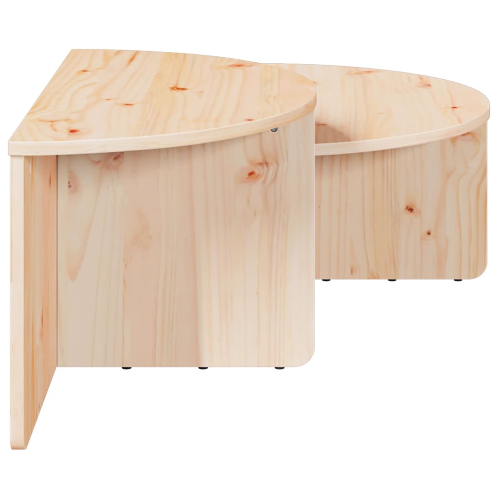 Salontafel 2 pcs Naturel Massief grenenhout is nu te koop bij PeponiXL, paradijselijk wonen!
