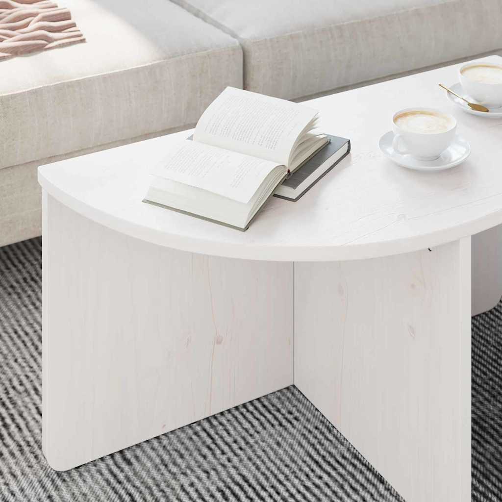 Salontafel 2 pcs Wit Massief grenenhout is nu te koop bij PeponiXL, paradijselijk wonen!