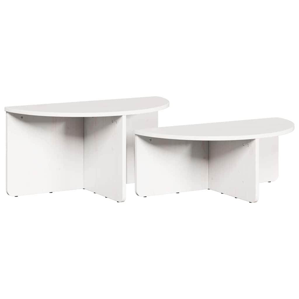 Salontafel 2 pcs Wit Massief grenenhout is nu te koop bij PeponiXL, paradijselijk wonen!