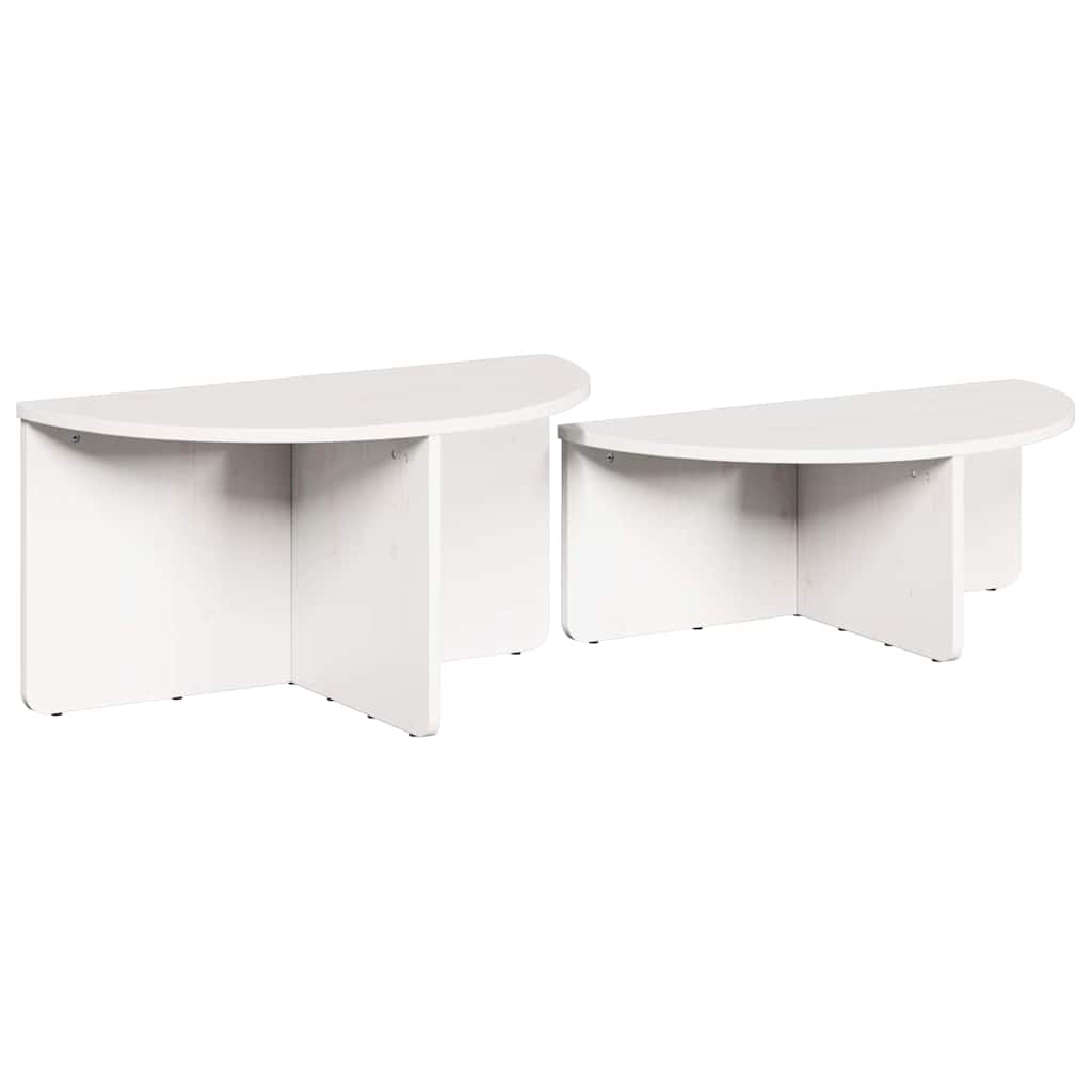 Salontafel 2 pcs Wit Massief grenenhout is nu te koop bij PeponiXL, paradijselijk wonen!