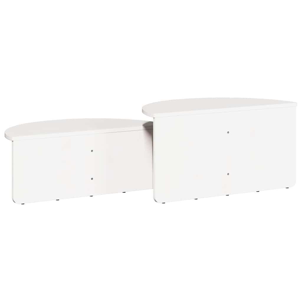 Salontafel 2 pcs Wit Massief grenenhout is nu te koop bij PeponiXL, paradijselijk wonen!