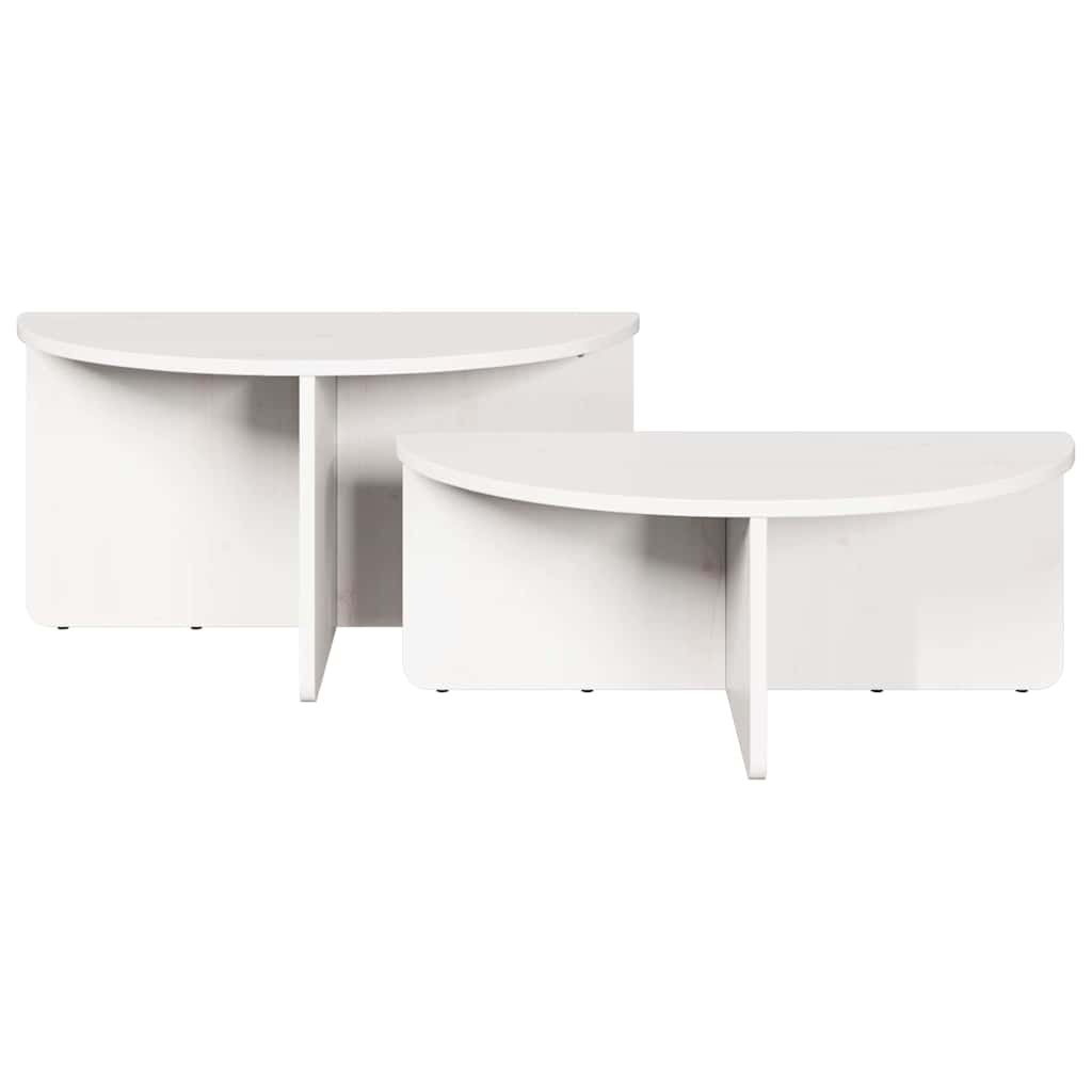 Salontafel 2 pcs Wit Massief grenenhout is nu te koop bij PeponiXL, paradijselijk wonen!