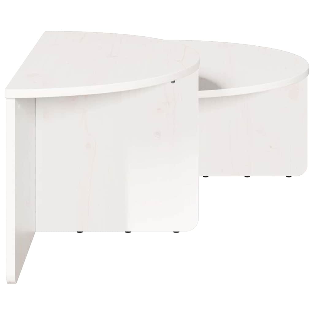 Salontafel 2 pcs Wit Massief grenenhout is nu te koop bij PeponiXL, paradijselijk wonen!