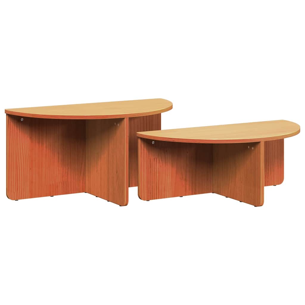 Salontafel 2 pcs Wasbruin Massief grenenhout is nu te koop bij PeponiXL, paradijselijk wonen!