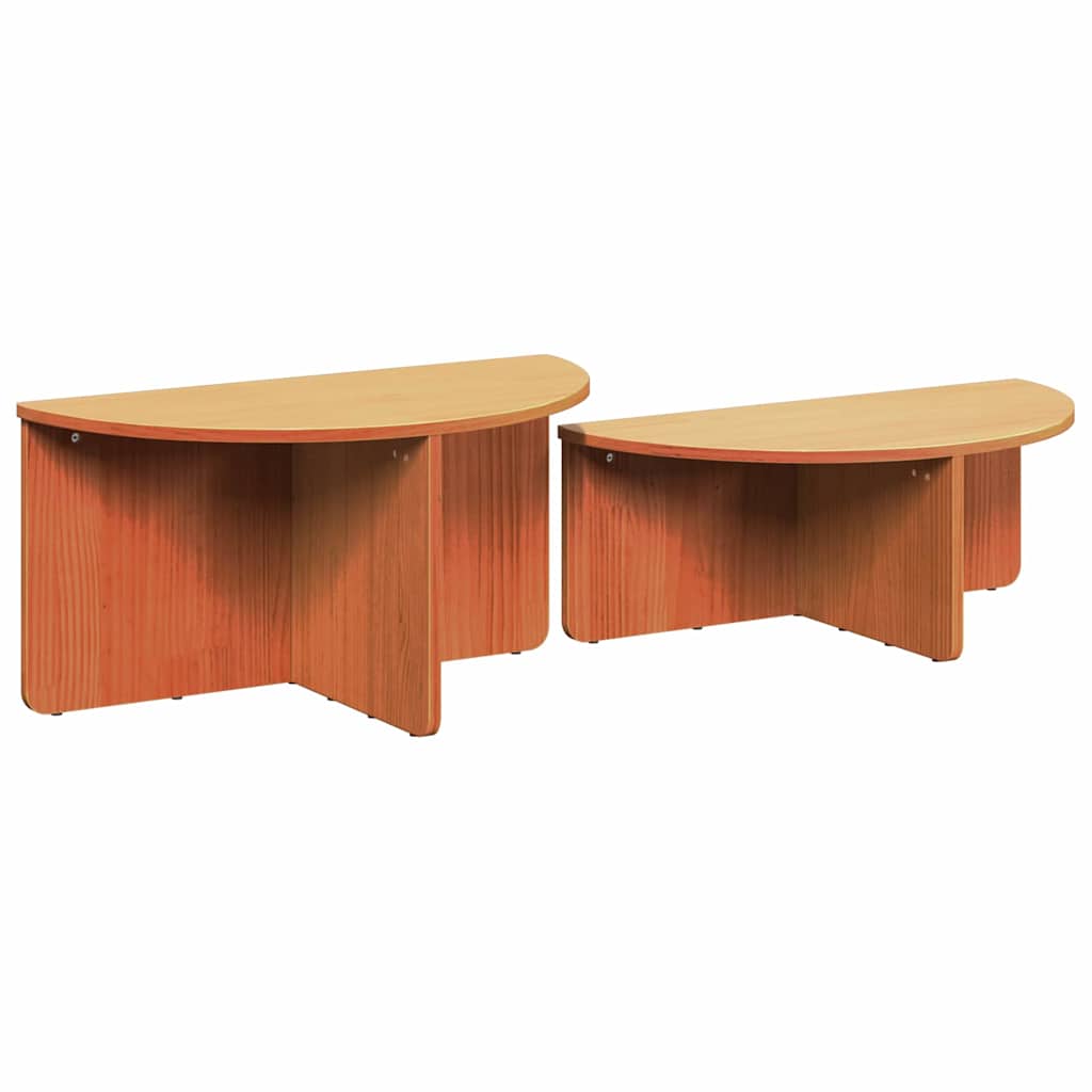 Salontafel 2 pcs Wasbruin Massief grenenhout is nu te koop bij PeponiXL, paradijselijk wonen!