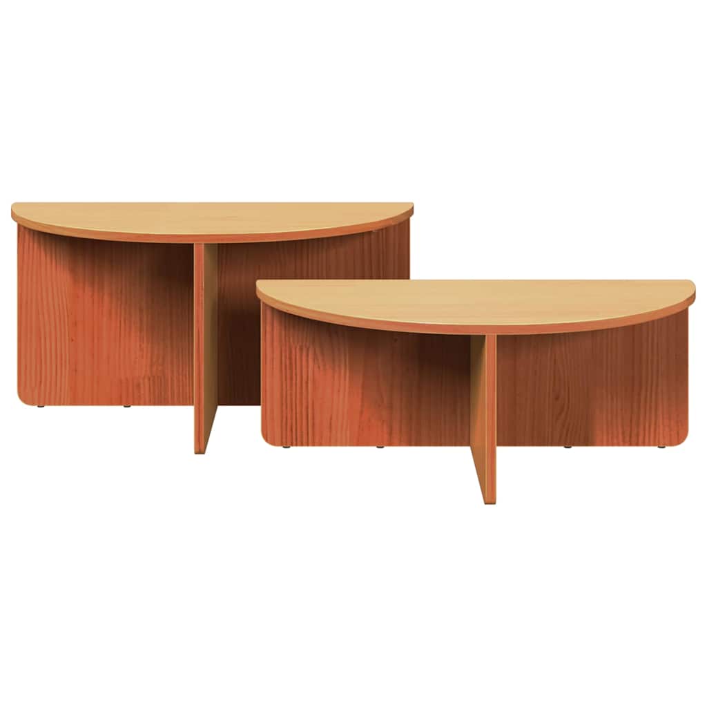 Salontafel 2 pcs Wasbruin Massief grenenhout is nu te koop bij PeponiXL, paradijselijk wonen!