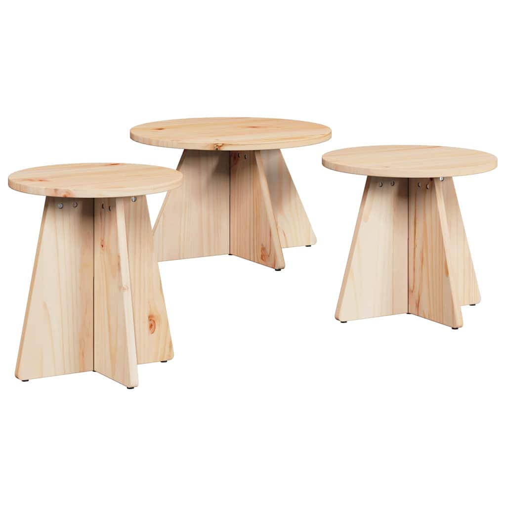 Salontafel 3 pcs Naturel is nu te koop bij PeponiXL, paradijselijk wonen!