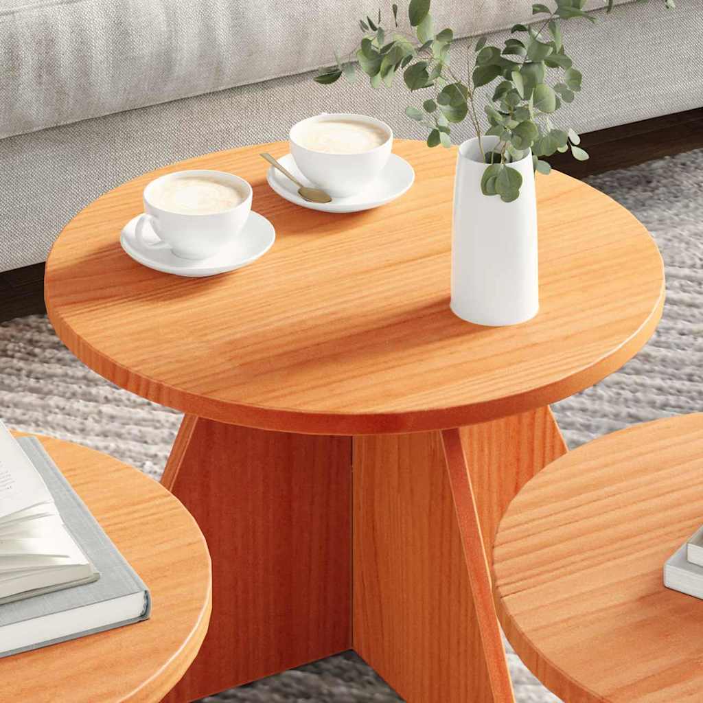 Salontafel 3 pcs Wasbruin is nu te koop bij PeponiXL, paradijselijk wonen!