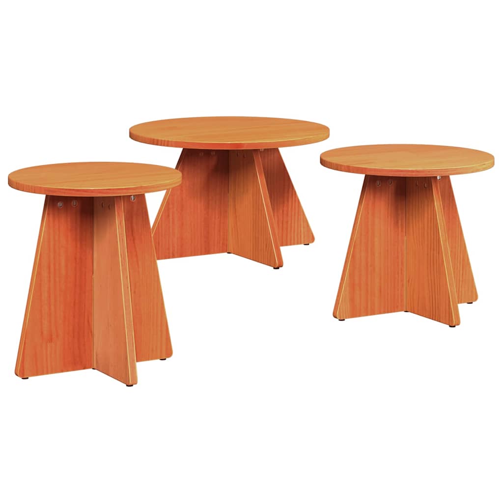 Salontafel 3 pcs Wasbruin is nu te koop bij PeponiXL, paradijselijk wonen!