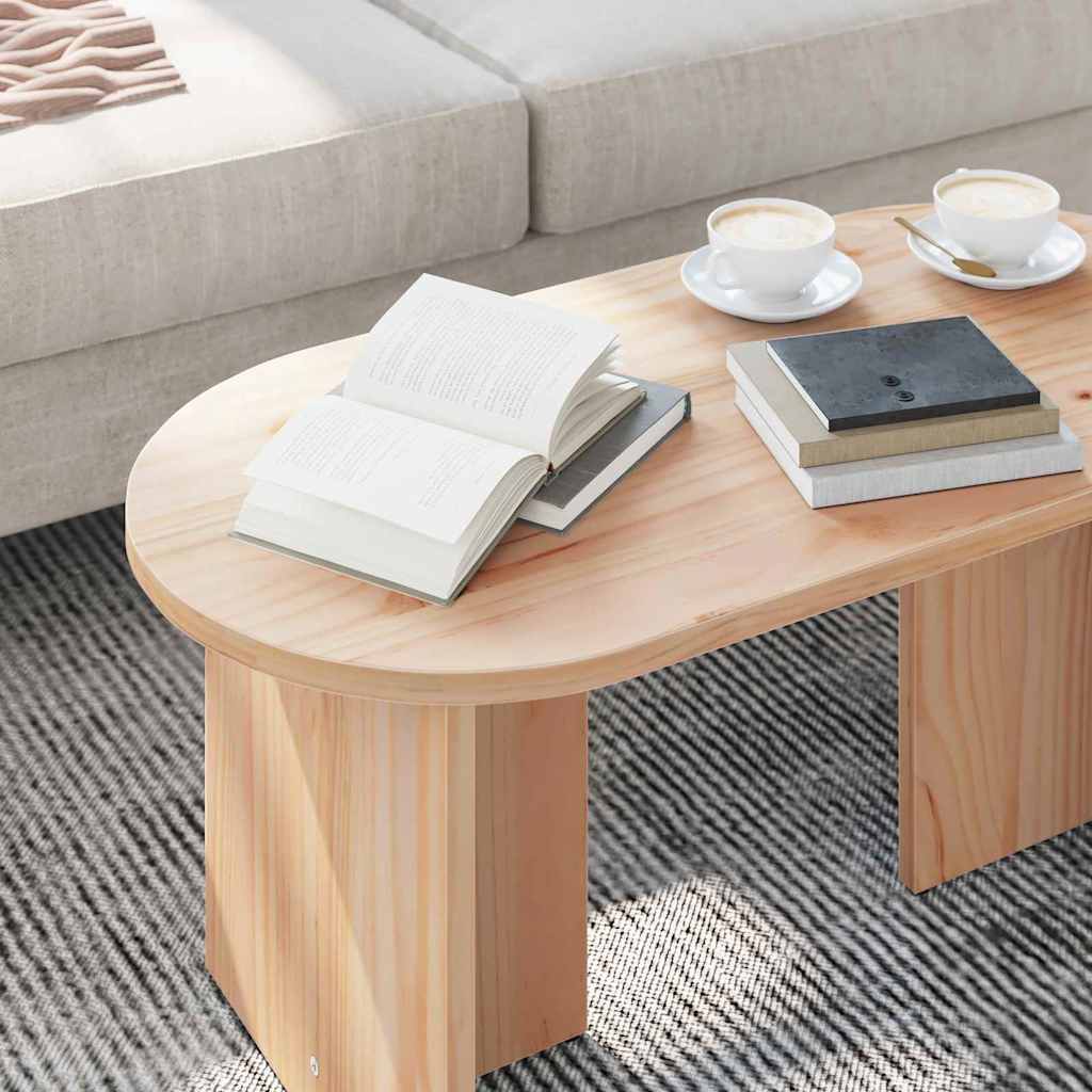Salontafel Naturel 80 x 39,5 x 35 cm Massief grenenhout is nu te koop bij PeponiXL, paradijselijk wonen!