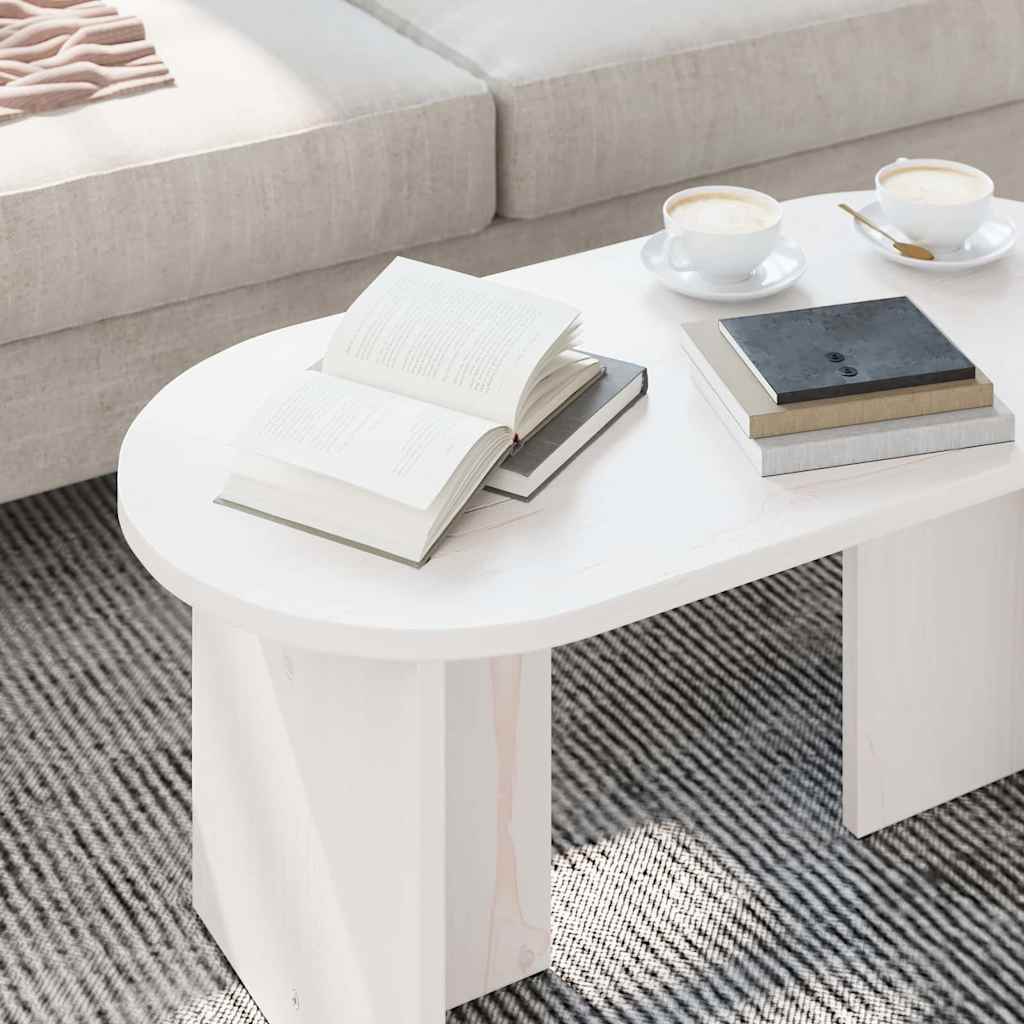Salontafel Wit 80 x 39,5 x 35 cm Massief grenenhout is nu te koop bij PeponiXL, paradijselijk wonen!