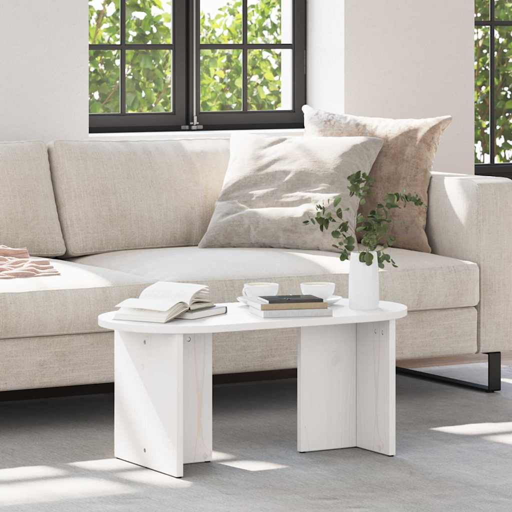 Salontafel Wit 80 x 39,5 x 35 cm Massief grenenhout is nu te koop bij PeponiXL, paradijselijk wonen!