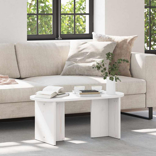 Salontafel Wit 80 x 39,5 x 35 cm Massief grenenhout is nu te koop bij PeponiXL, paradijselijk wonen!