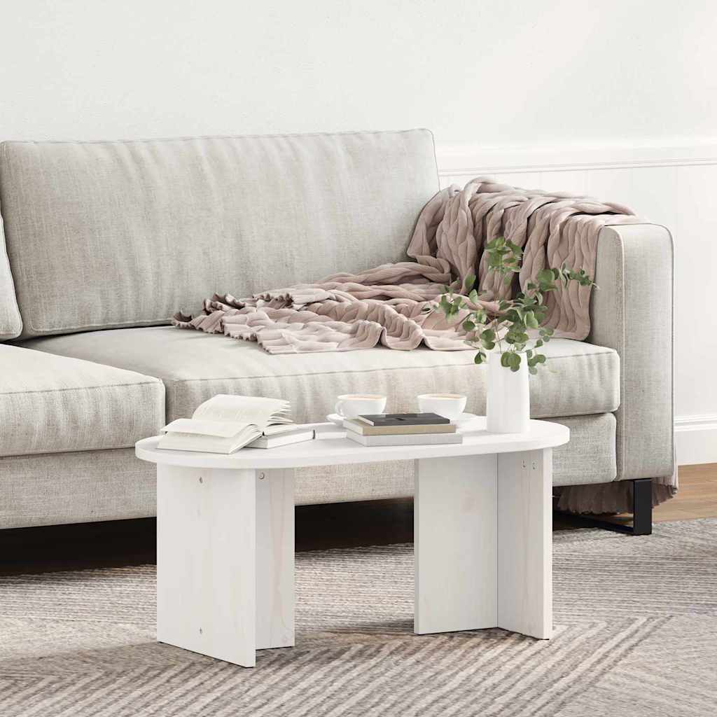 Salontafel Wit 80 x 39,5 x 35 cm Massief grenenhout is nu te koop bij PeponiXL, paradijselijk wonen!