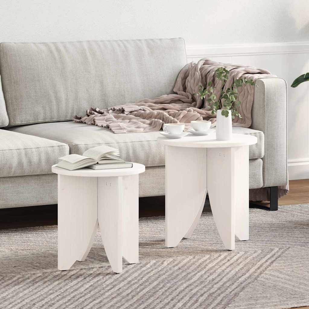 Salontafel 2 pcs Wit is nu te koop bij PeponiXL, paradijselijk wonen!