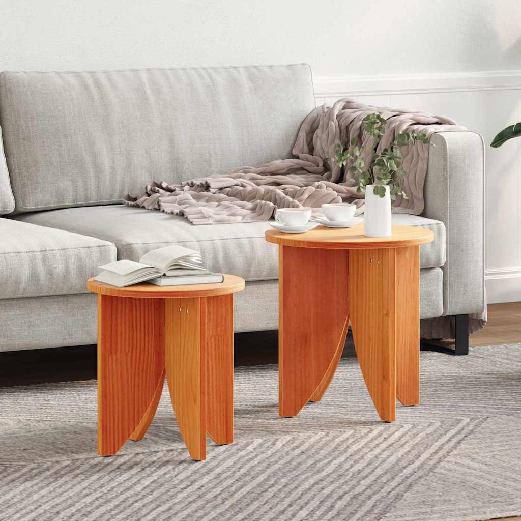 Salontafel 2 pcs Wasbruin is nu te koop bij PeponiXL, paradijselijk wonen!