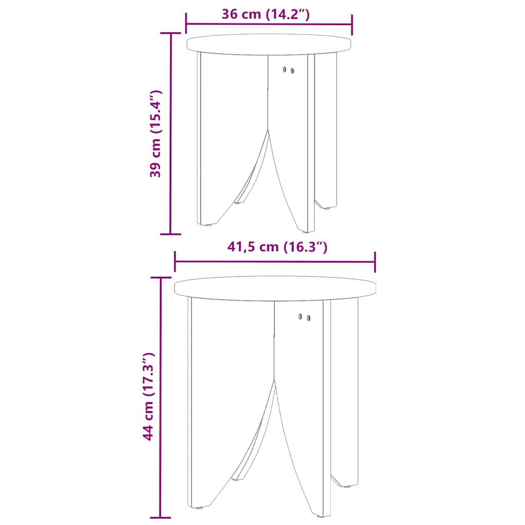 Salontafel 2 pcs Wasbruin is nu te koop bij PeponiXL, paradijselijk wonen!