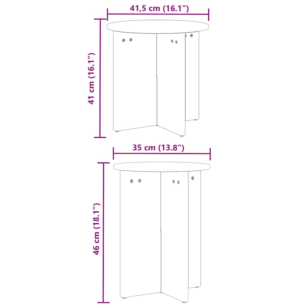 Salontafel 2 pcs Wasbruin is nu te koop bij PeponiXL, paradijselijk wonen!