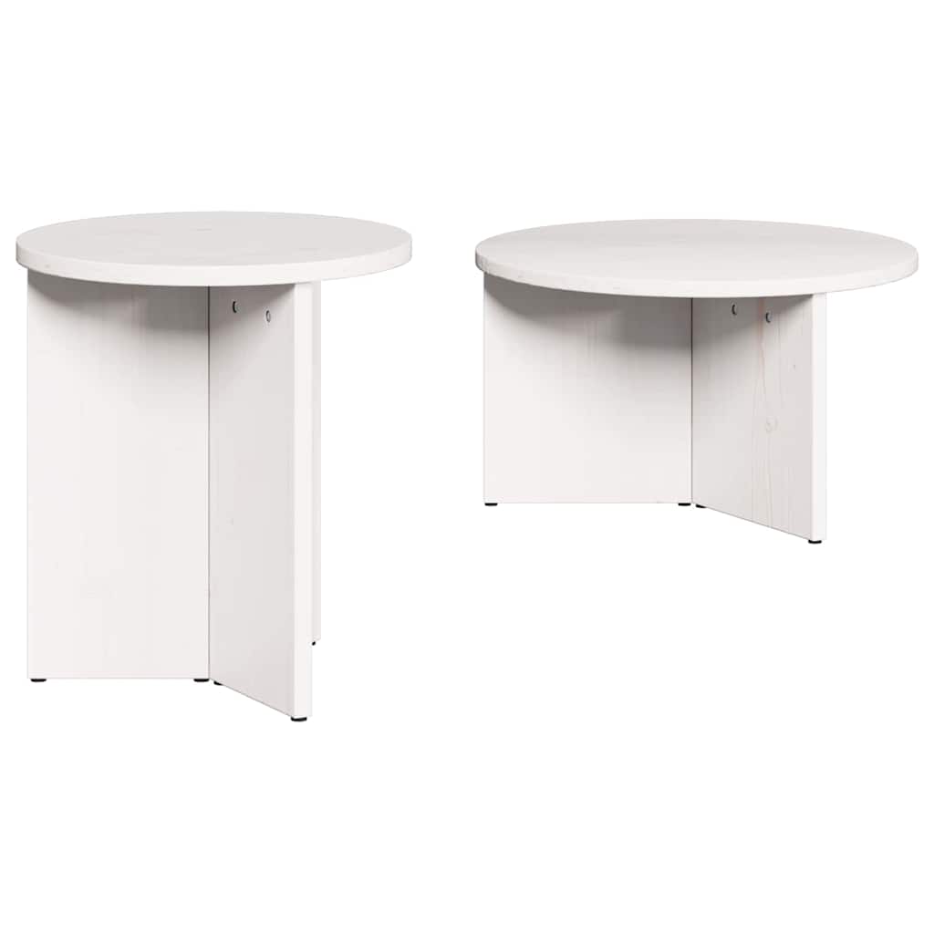 Salontafel 2 pcs Wit Massief grenenhout is nu te koop bij PeponiXL, paradijselijk wonen!