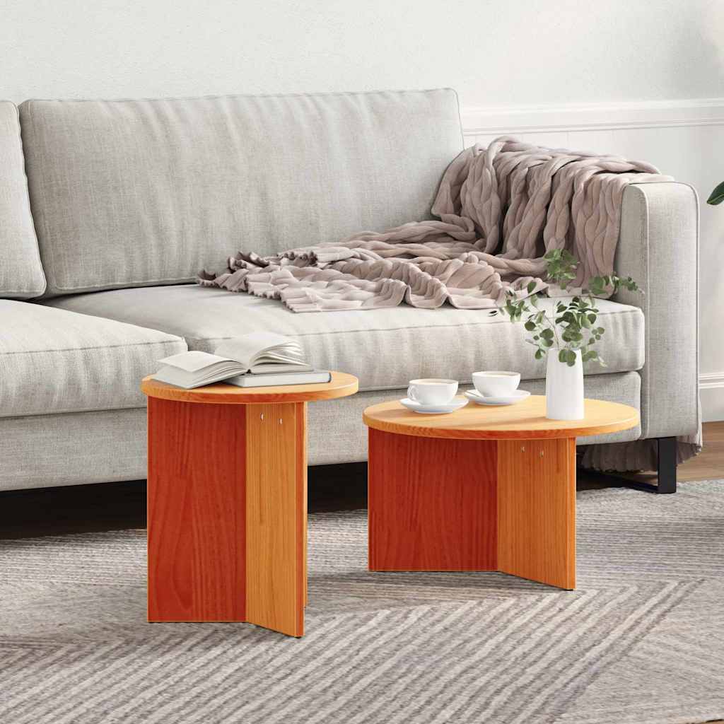Salontafel 2 pcs Wasbruin Massief grenenhout is nu te koop bij PeponiXL, paradijselijk wonen!