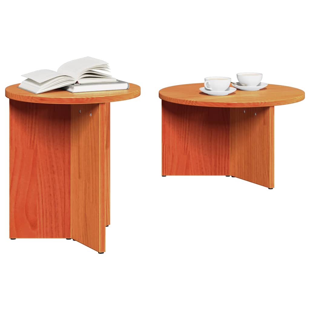 Salontafel 2 pcs Wasbruin Massief grenenhout is nu te koop bij PeponiXL, paradijselijk wonen!
