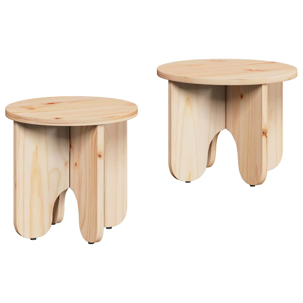Salontafel 2 pcs Naturel Massief grenenhout is nu te koop bij PeponiXL, paradijselijk wonen!
