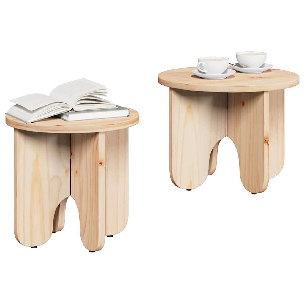 Salontafel 2 pcs Naturel Massief grenenhout is nu te koop bij PeponiXL, paradijselijk wonen!