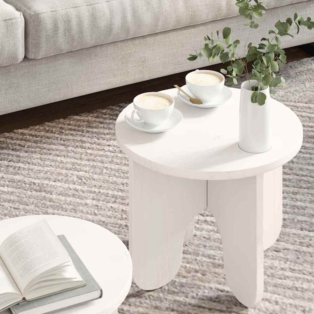 Salontafel 2 pcs Wit Massief grenenhout is nu te koop bij PeponiXL, paradijselijk wonen!
