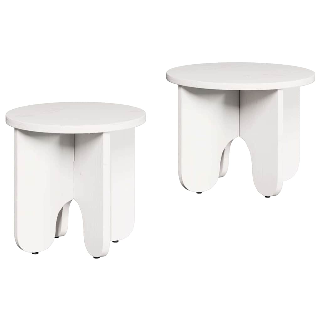 Salontafel 2 pcs Wit Massief grenenhout is nu te koop bij PeponiXL, paradijselijk wonen!